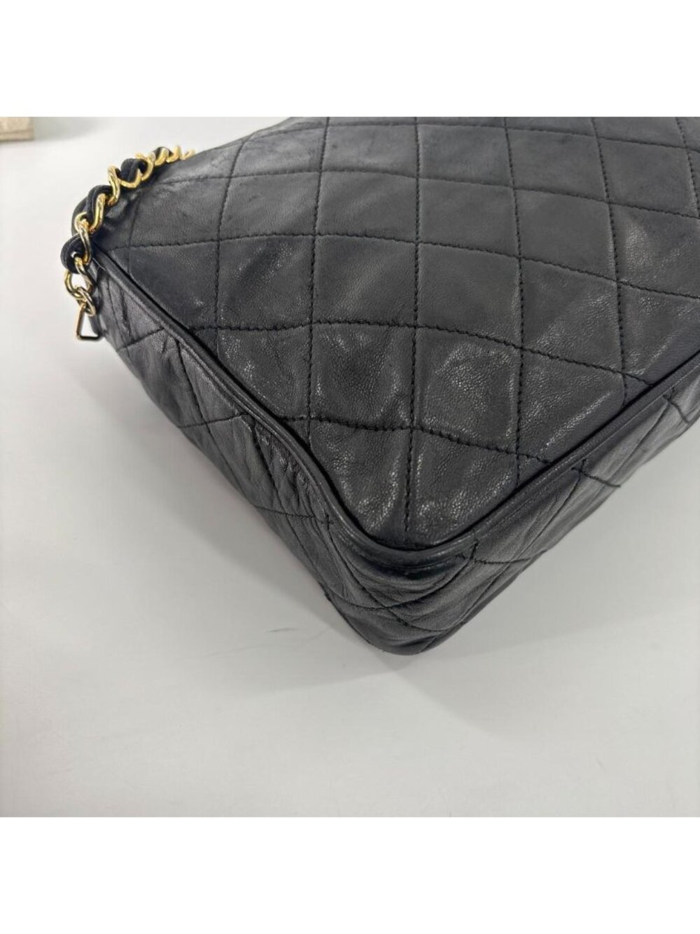 Chanel Quilted Lambskin Shoulder Bag Black Fringe - Picture 10 of 13